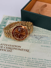 Carica l'immagine nel visualizzatore di Gallery, Rolex GMT-Master II “Eye Of The Tiger” 18K yellow gold ref. 16718 year 1991 full set