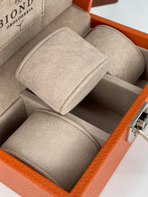 Carica l'immagine nel visualizzatore di Gallery, Box luxury porta orologi Biondo 3 posti arancione