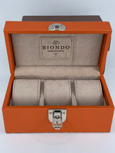 Carica l'immagine nel visualizzatore di Gallery, Box luxury porta orologi Biondo 3 posti arancione