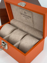 Carica l'immagine nel visualizzatore di Gallery, Box luxury porta orologi Biondo 3 posti arancione