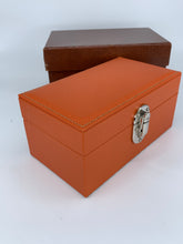 Carica l'immagine nel visualizzatore di Gallery, Box luxury porta orologi Biondo 3 posti arancione