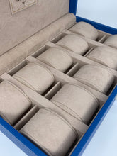 Carica l'immagine nel visualizzatore di Gallery, Box luxury porta orologi Biondo 10 posti blu