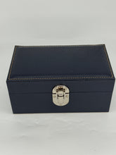 Carica l'immagine nel visualizzatore di Gallery, Box luxury porta orologi Biondo 3 posti blu navy