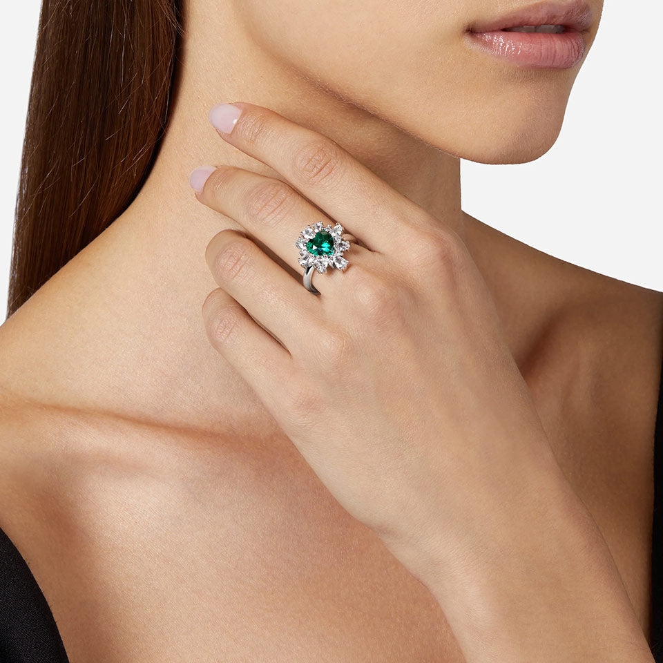 Anello donna CHIARA FERRAGNI cuore verde