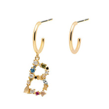 Carica l'immagine nel visualizzatore di Gallery, Orecchini cerchio PDPAOLA con iniziale pendente