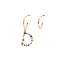 Carica l'immagine nel visualizzatore di Gallery, Orecchini cerchio PDPAOLA con iniziale pendente