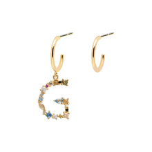 Carica l'immagine nel visualizzatore di Gallery, Orecchini cerchio PDPAOLA con iniziale pendente