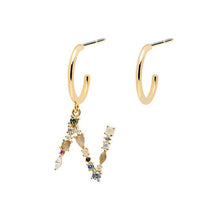 Carica l'immagine nel visualizzatore di Gallery, Orecchini cerchio PDPAOLA con iniziale pendente