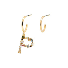 Carica l'immagine nel visualizzatore di Gallery, Orecchini cerchio PDPAOLA con iniziale pendente