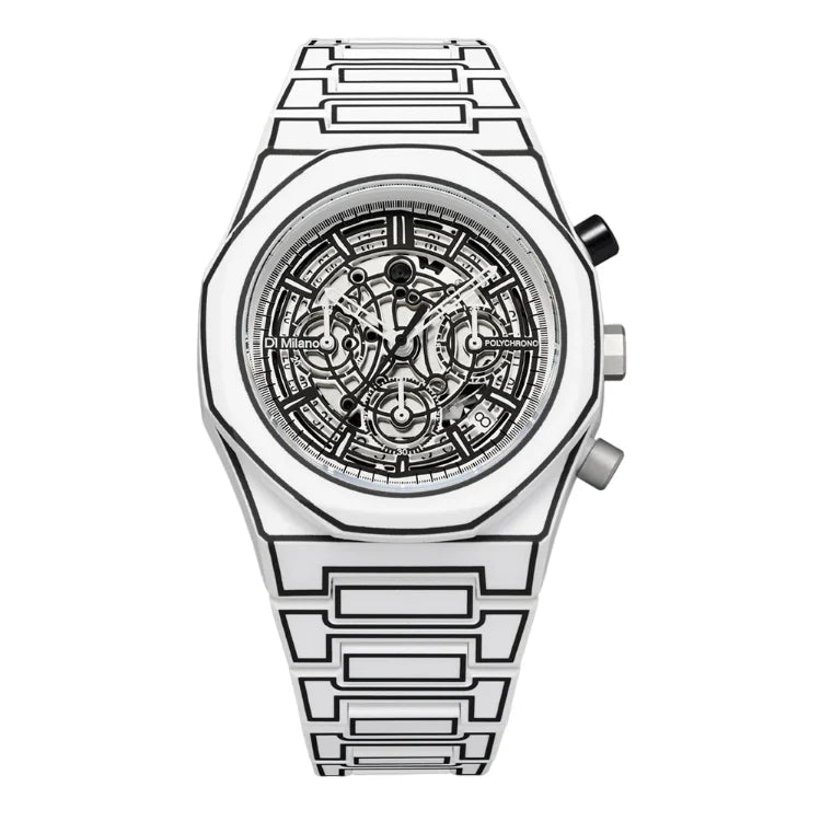 D1 Milano Polychrono 40,5 MM White Sketch D1-PHBJ13