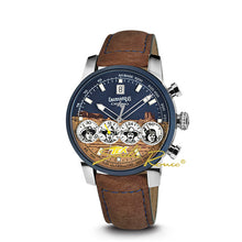 Carica l&#39;immagine nel visualizzatore di Gallery, Eberhard Chrono 4 X Tex Willer 31078 CP Quadrante Blu e Sabbia 42mm Limited Edition 150 pz

