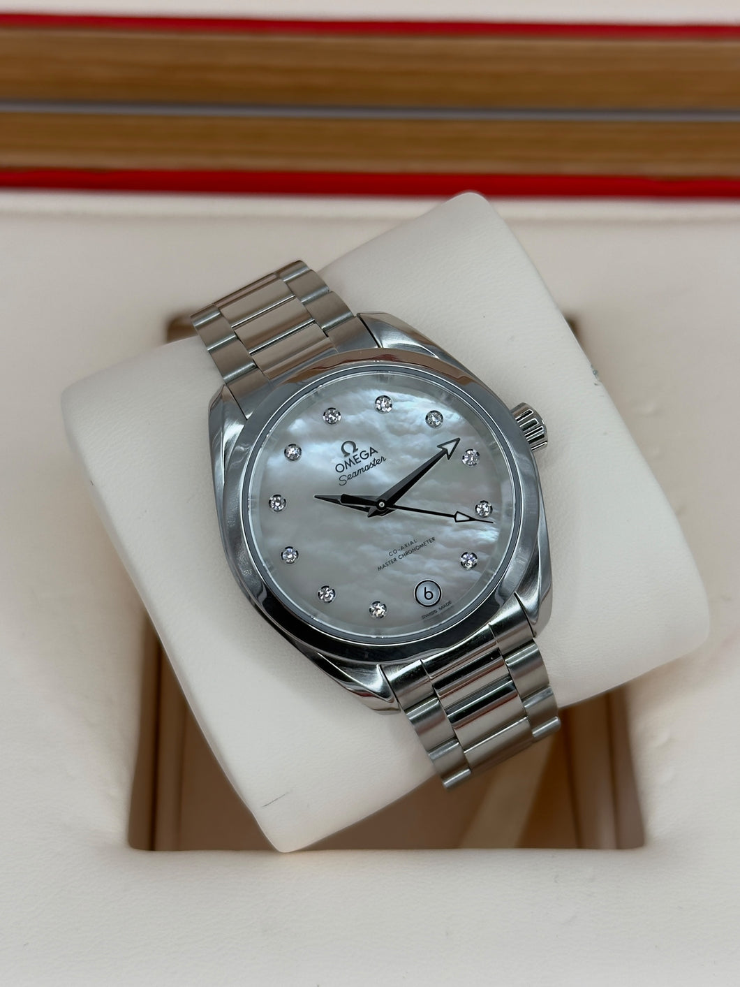 Omega Seamaster Aqua Terra diamond dial 220.10.34.20.55.001 year 2022 full set