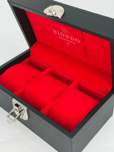 Carica l&#39;immagine nel visualizzatore di Gallery, Box luxury porta orologi Biondo 3 posti nera
