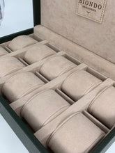 Carica l&#39;immagine nel visualizzatore di Gallery, Box porta orologi Biondo 10 posti verde
