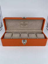 Carica l&#39;immagine nel visualizzatore di Gallery, Box luxury porta orologi Biondo 5 posti arancione
