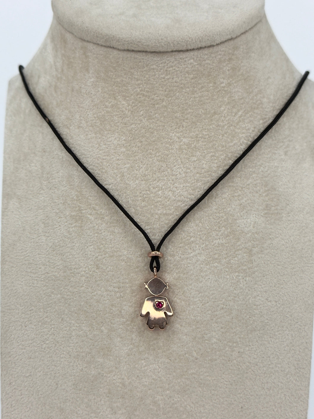 Collana con bebè in argento rosato