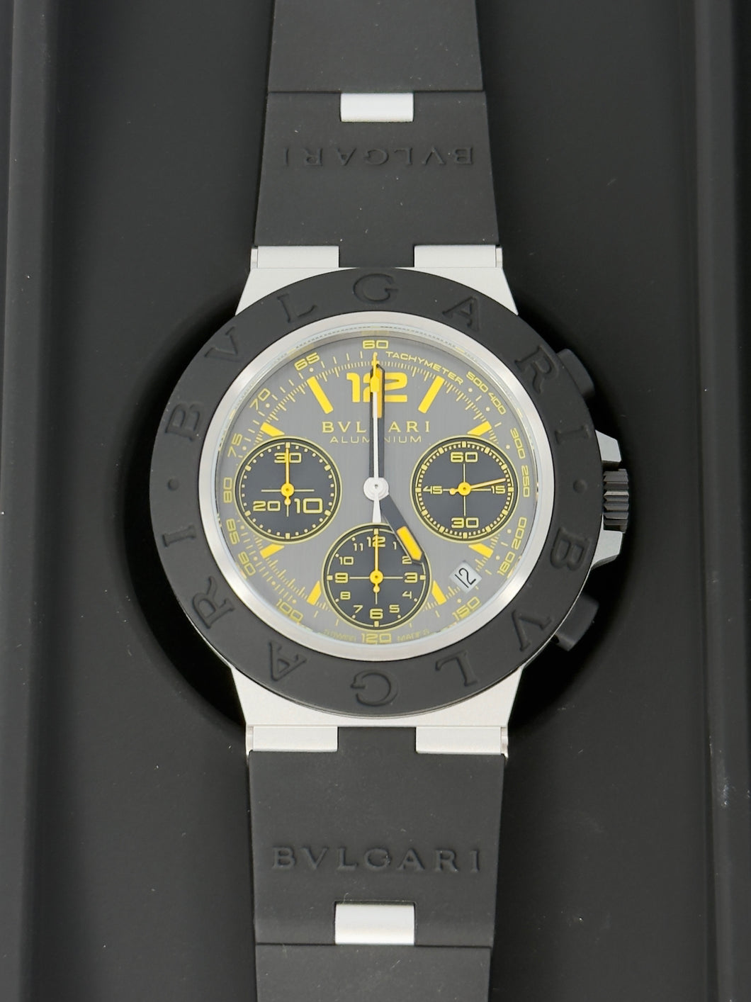 Bulgari Bulgari cronograph Aluminium Gran Turismo limited edition 1 of 1200 ref. 103893 year 2025 full set NEW