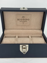 Carica l&#39;immagine nel visualizzatore di Gallery, Box luxury porta orologi Biondo 3 posti blu navy
