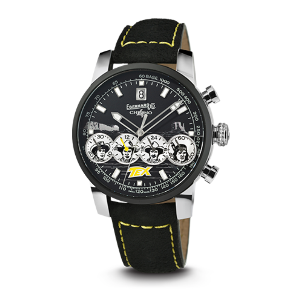 Eberhard Chrono 4 X Tex Willer 31079CP Quadrante Nero 42mm limited edition 150 pz