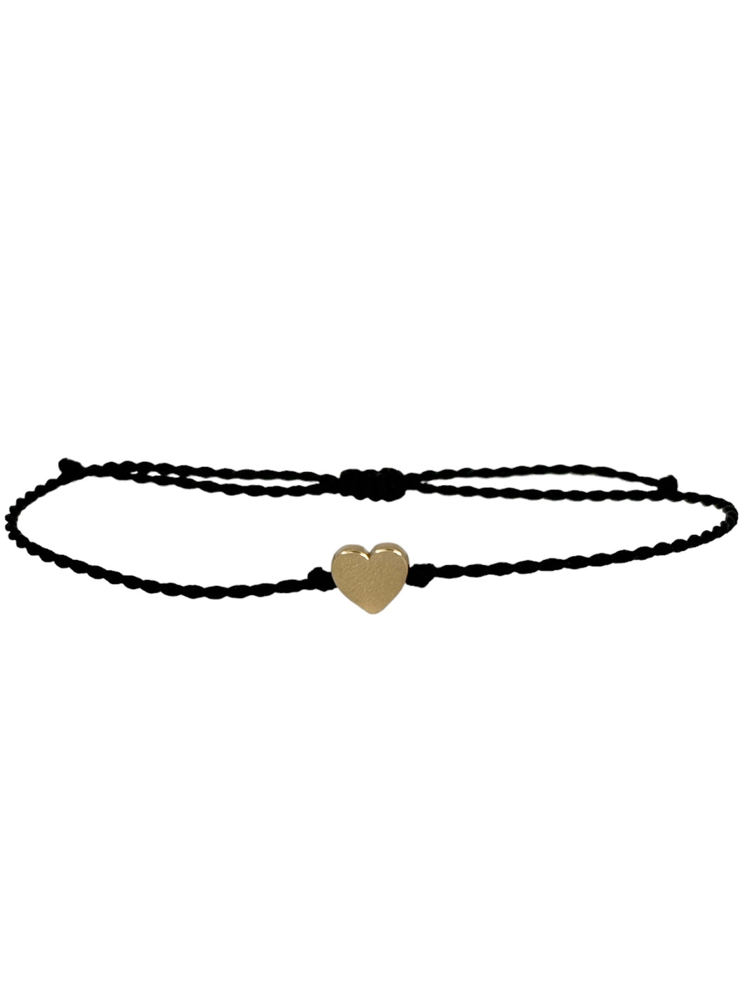 Bracciale cuore in oro 18k con cordino motivo intrecciato