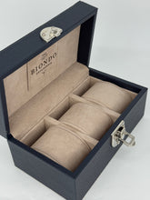 Carica l&#39;immagine nel visualizzatore di Gallery, Box luxury porta orologi Biondo 3 posti blu navy
