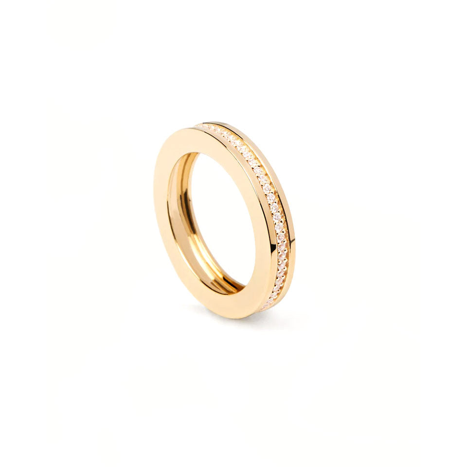 Anello donna PDP veretta a giro dorata