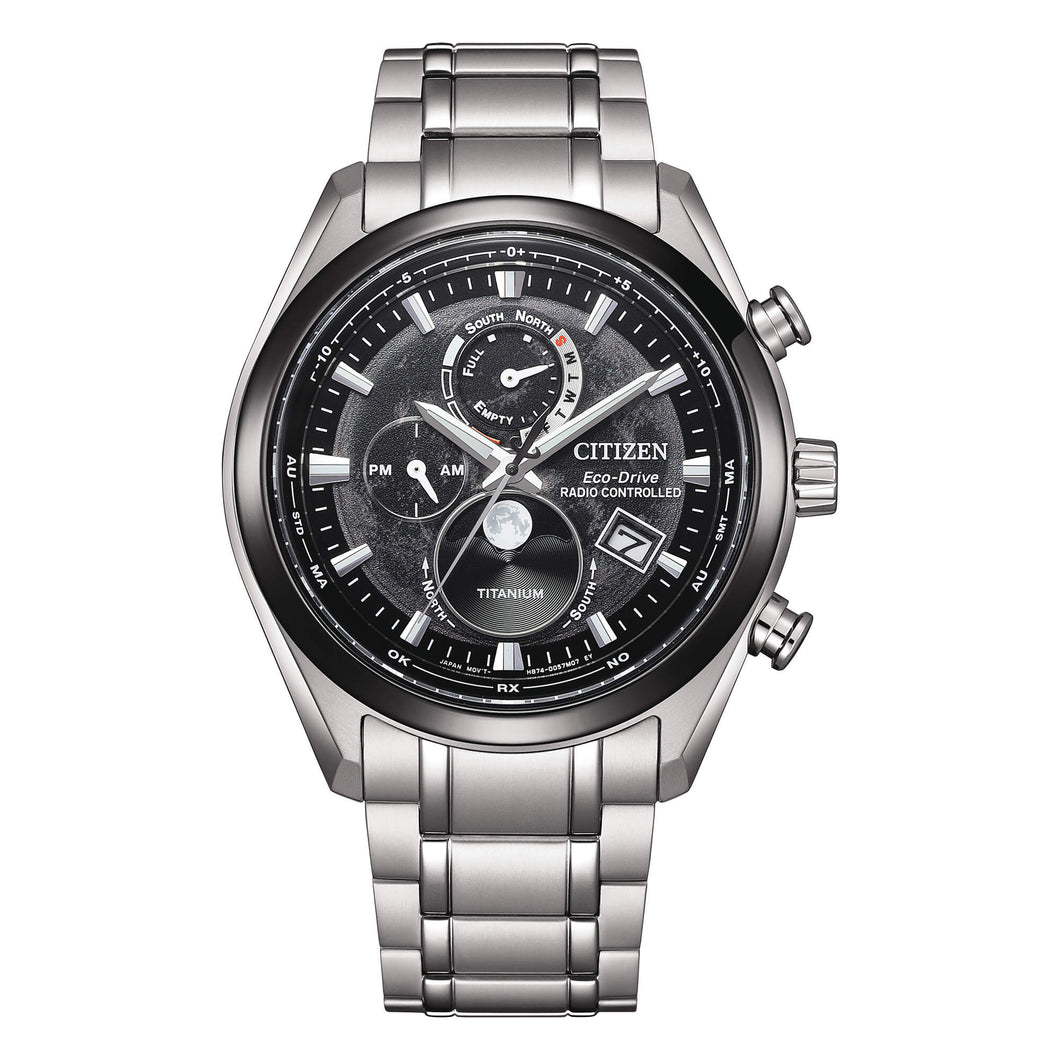 Citizen Radiocontrollato Tsuki-yomi Moon Phase Eco-Drive Super Titanio BY1018-80E