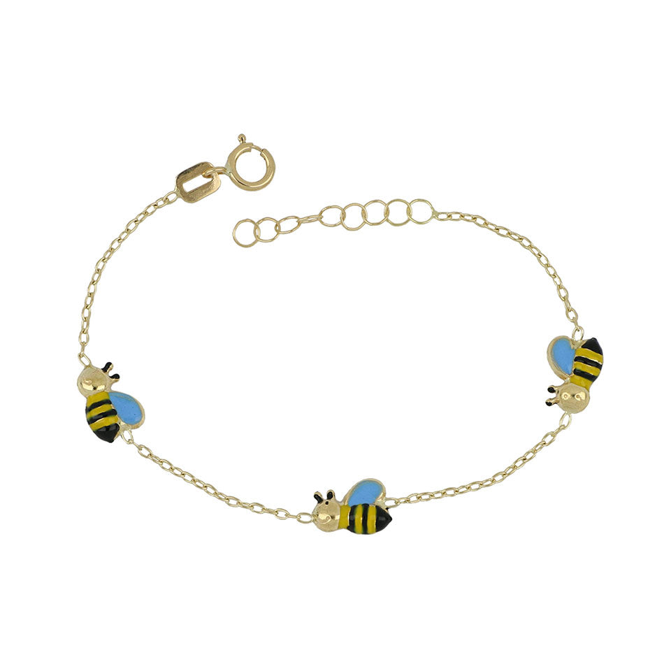 Bracciale bimbo in oro giallo con apette