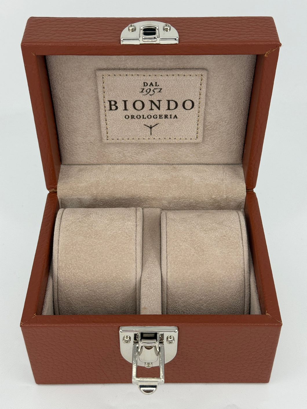 Box luxury porta orologi Biondo 2 posti marrone