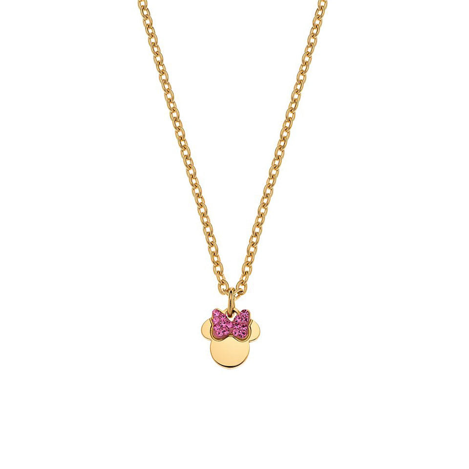 Collana DISNEY Minnie dorata fiocco lilla