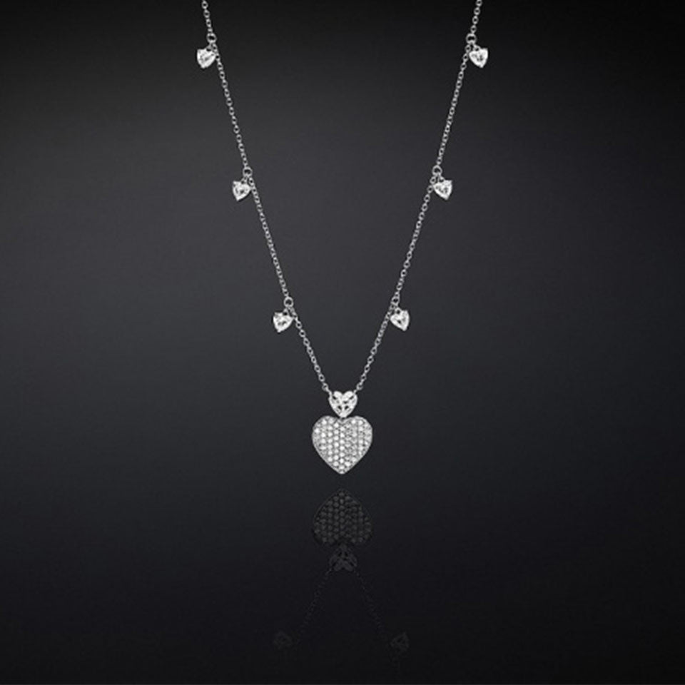 Collana donna CHIARA FERRAGNI cun cuori in argento