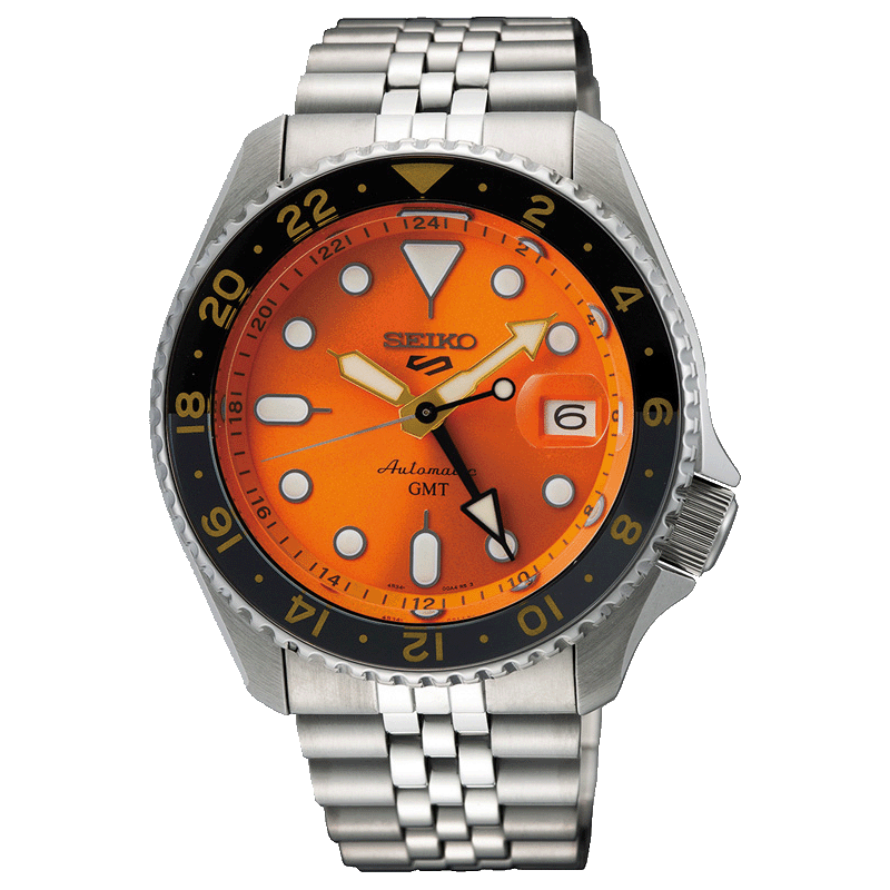 SEIKO 5 SPORT OROLOGIO GMT UOMO ARANCIONE - SSK005K1