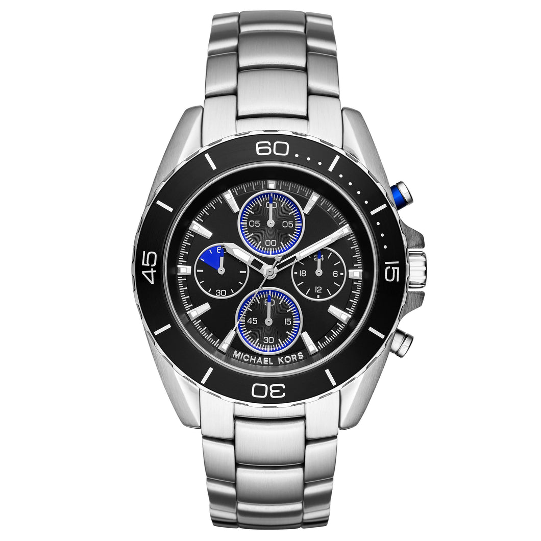 Orologio Uomo MICHAEL KORS JETMASTER MK8462 Chrono Bracciale Acciaio Nero