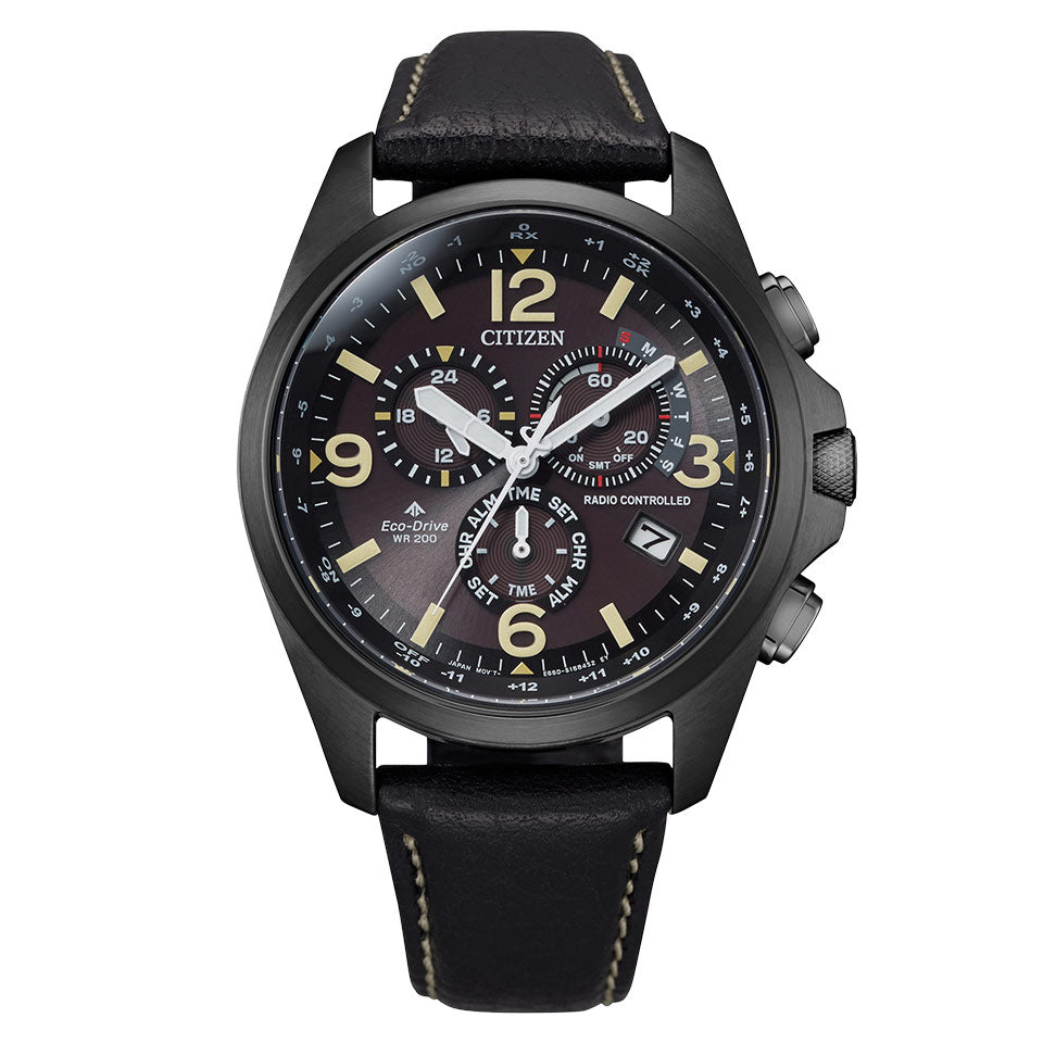 Orologio uomo CITIZEN Radiocontrollato pelle nero