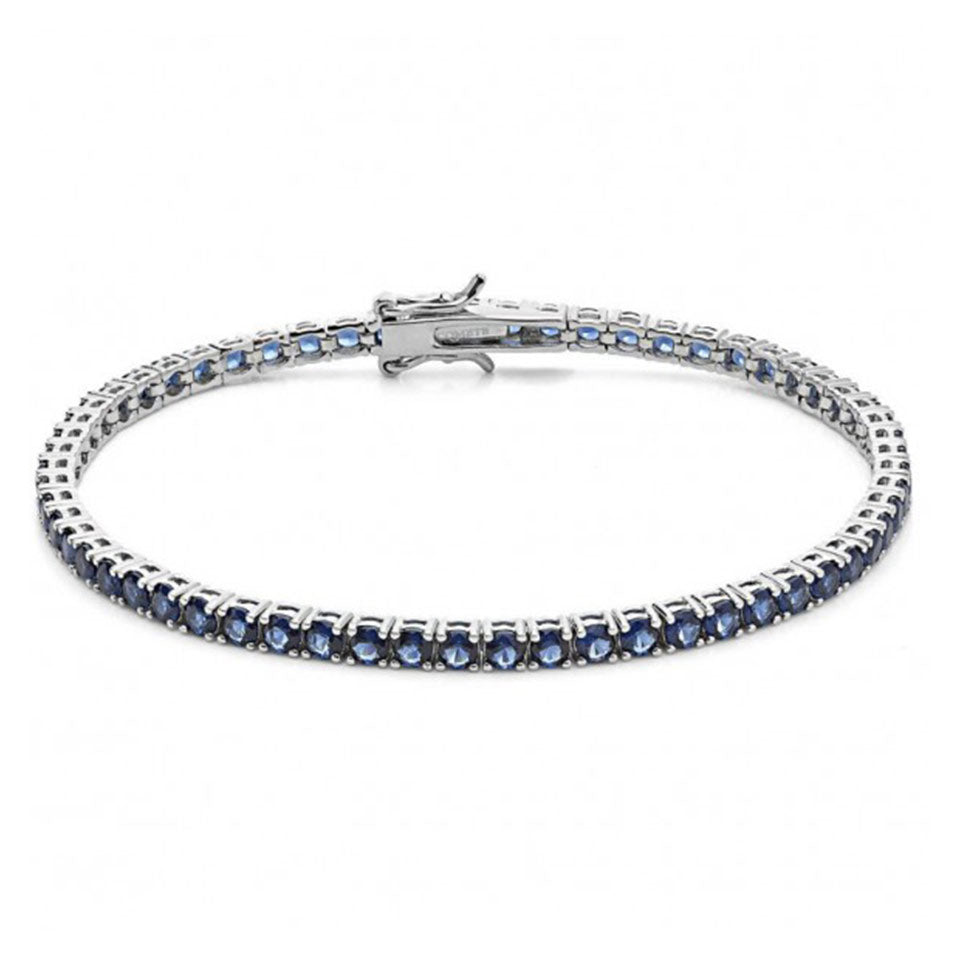 Bracciale tennis Comete in argento zirconi blu
