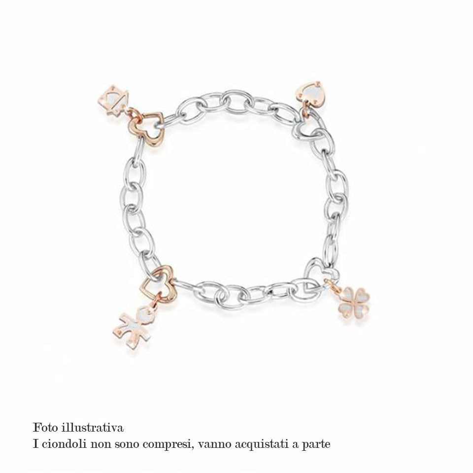 Bracciale A Catenina Donna ORPHELIA Argento 925: Modello ZA-7378 Con Perla, 17+1.5 Cm