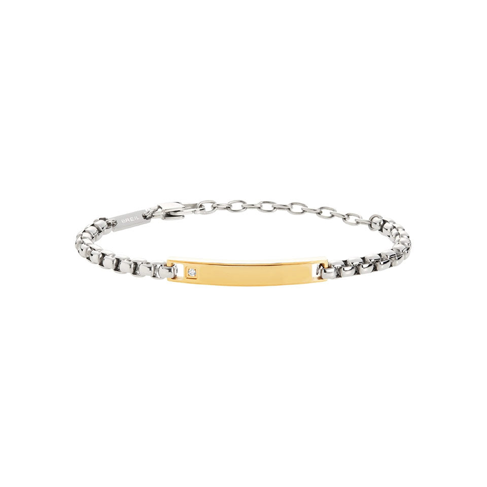 Bracciale uomo BREIL piastrina dorata