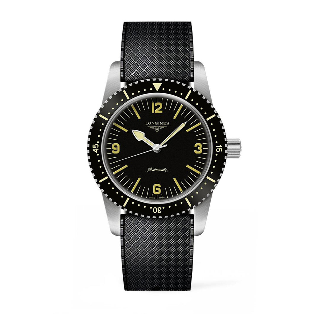 Orologio Longines Skin Diver 42mm Nero Gomma L28224569