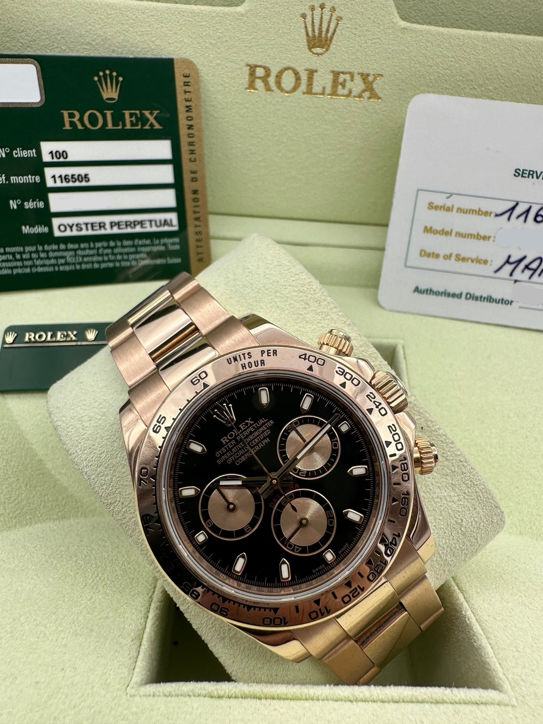 Rolex Daytona Cosmograph 40mm oro rosa 18k  ref. 116505 anno 2010