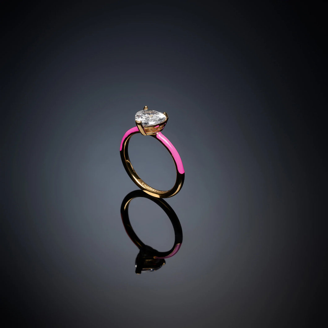 Anello donna CHIARA FERRAGNI smalto rosa