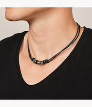 Carica l&#39;immagine nel visualizzatore di Gallery, Collana Uomo FOSSIL Pelle
