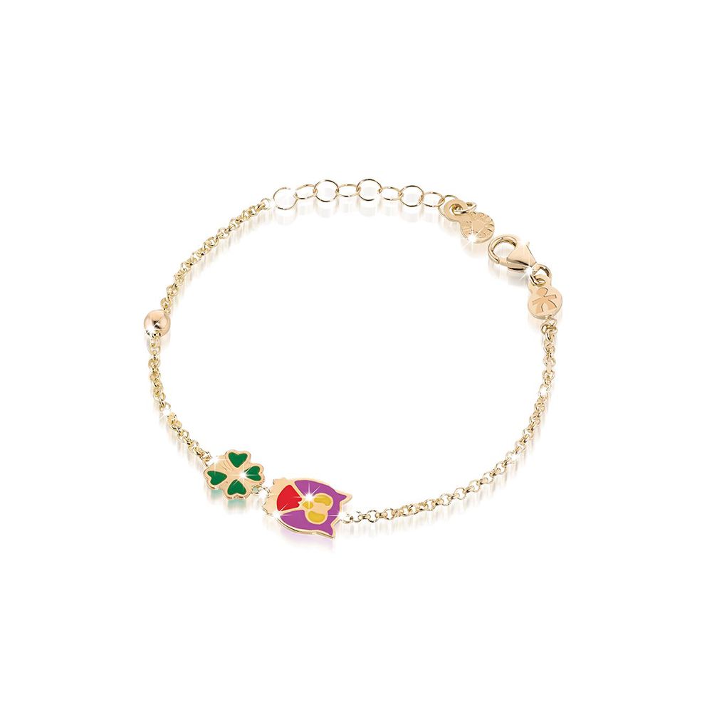 Bracciale LE BEBÉ Quadrifoglio e Civetta