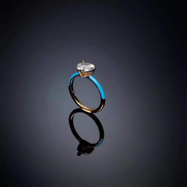 Anello donna CHIARA FERRAGNI smalto blu