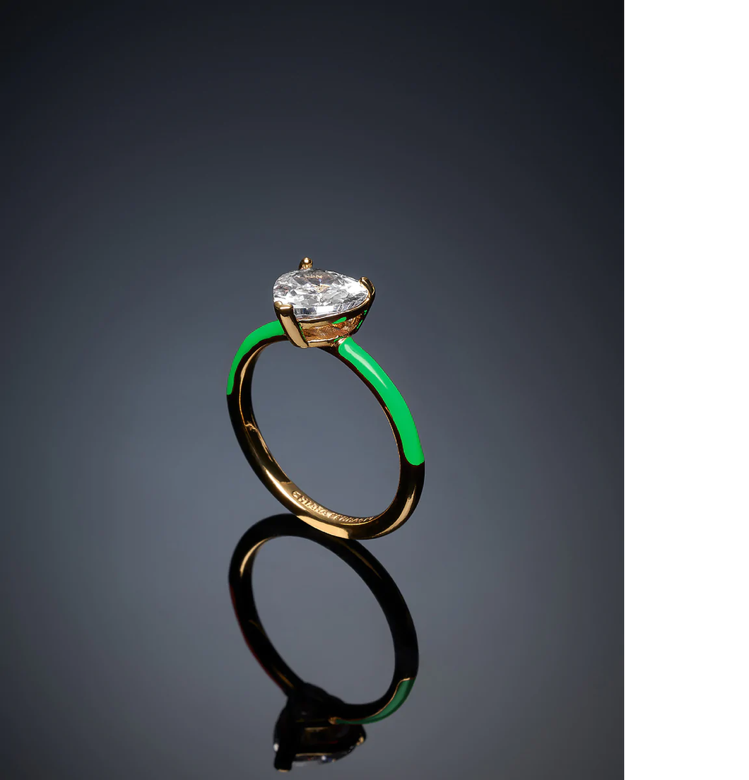 Anello donna CHIARA FERRAGNI smalto verde