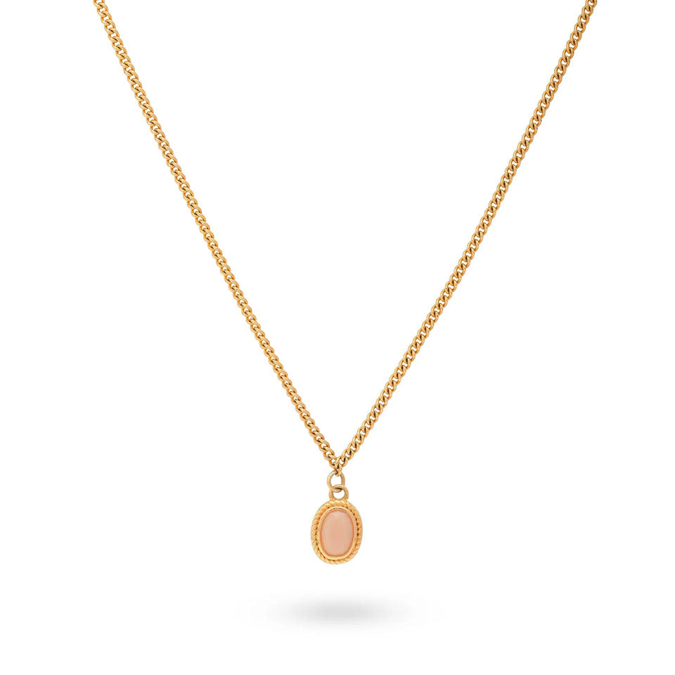 Collana donna 24KAE pietra beige