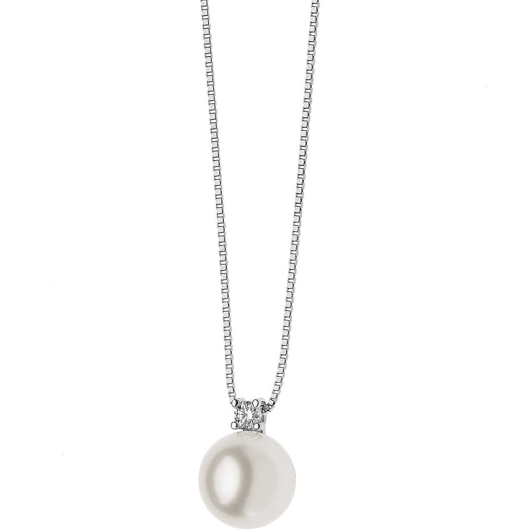 Girocollo COMETE in oro bianco con perla Akoya e diamante