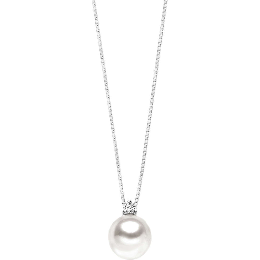 Girocollo COMETE in oro bianco con perla e diamante