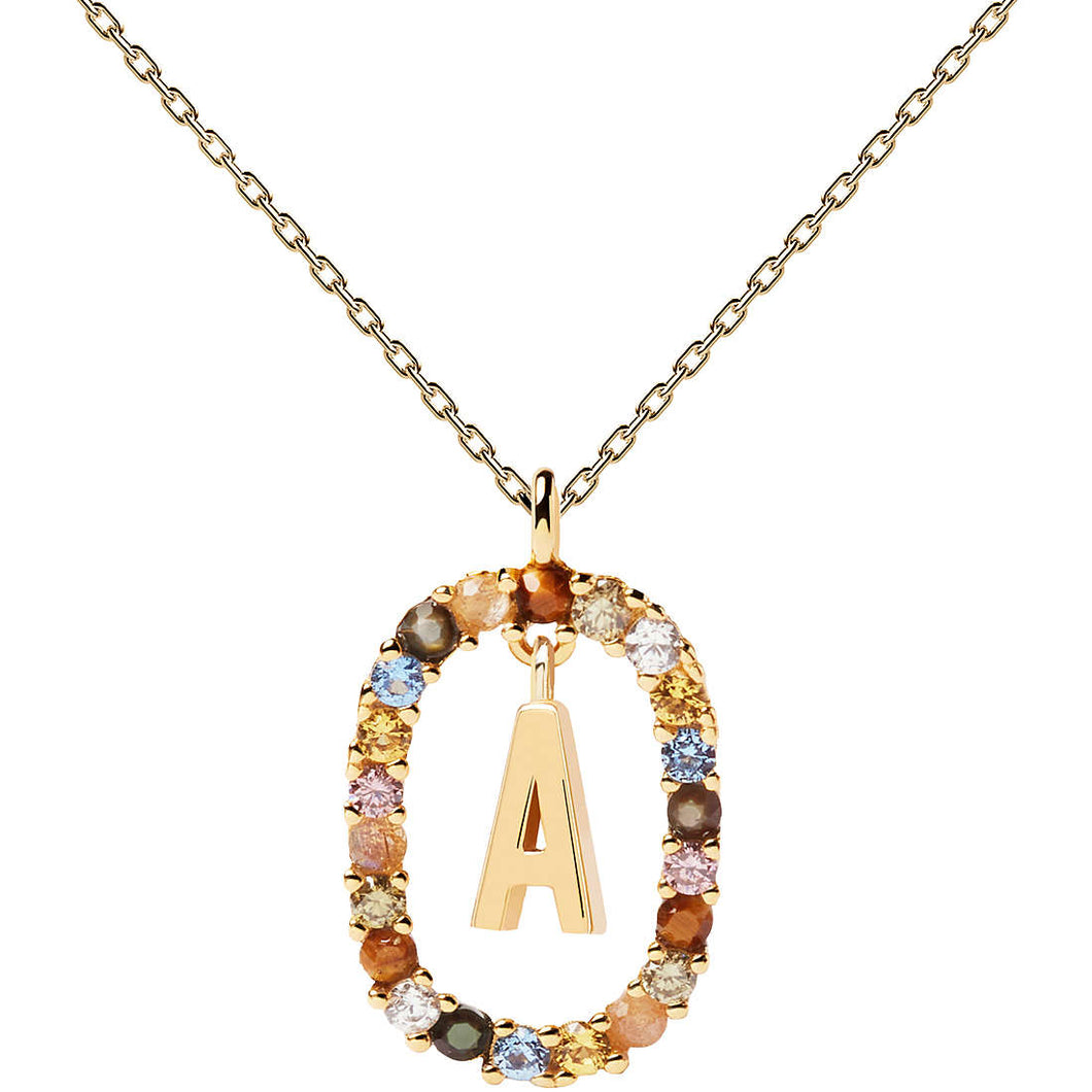 Collana donna PDPAOLA dorata con iniziale