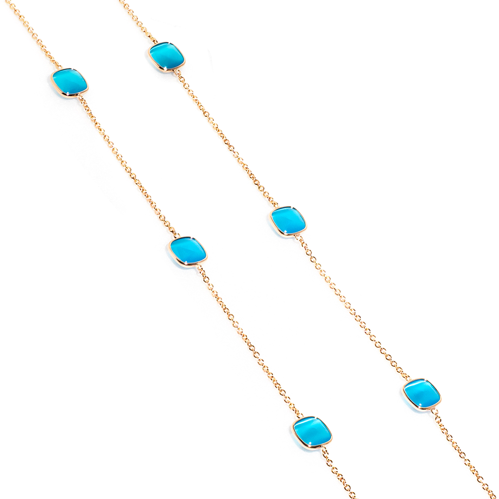 Collana donna Madì argento e pietre azzurre