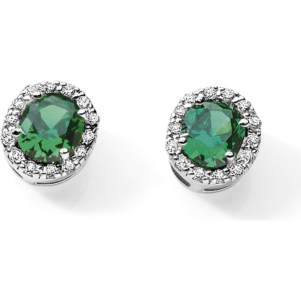 Orecchini AMBROSIA oro bianco e zircone verde